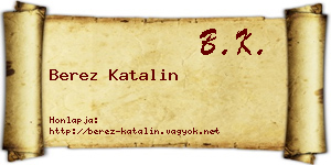 Berez Katalin névjegykártya